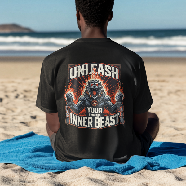 Unleash Your Inner Beast Inspirational Gym Shirt - Motivation for Your Workout - RISE SOVEREIGN