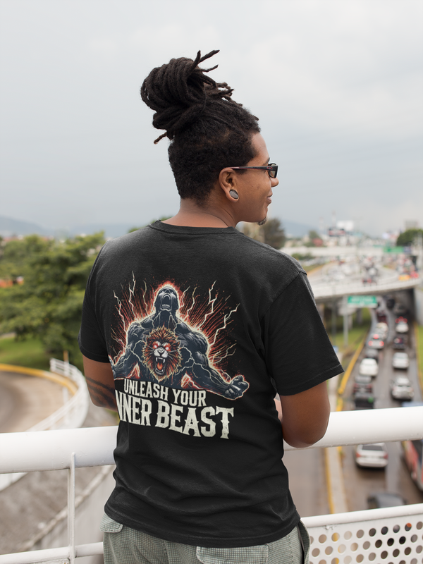 Unleash Your Inner Beast Inspirational Gym Shirt - Motivation for Your Workout - RISE SOVEREIGN